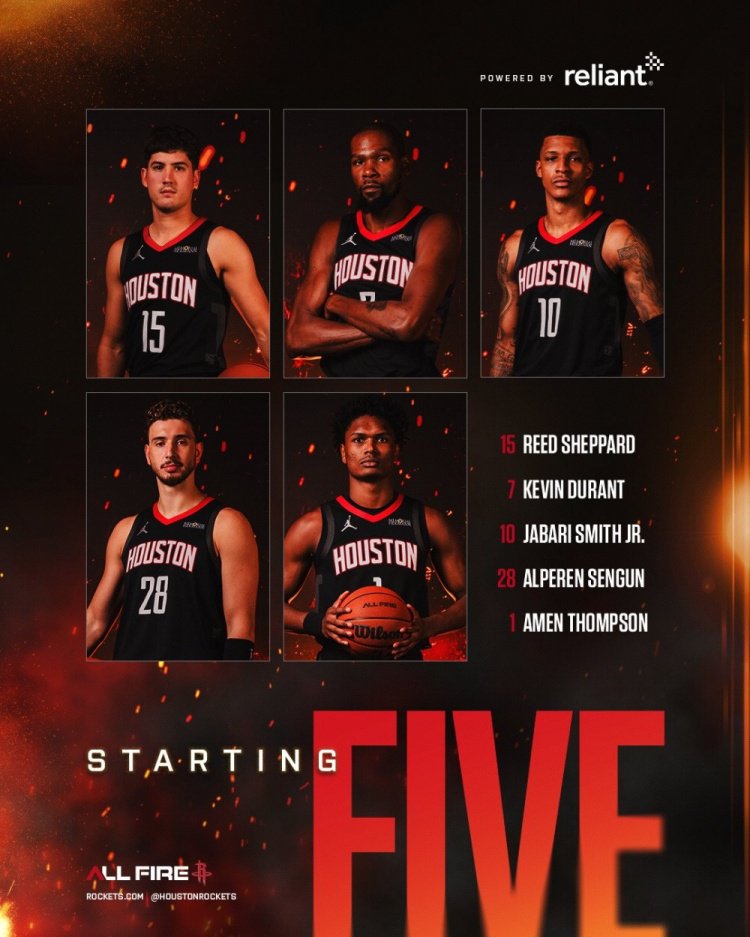 立竿见影！火箭今日首发五虎同场9分钟 攻防俱佳&净效率+20