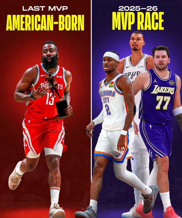 上一位获得MVP的美国本土球员是2018年的哈登 此后被国际球员包揽