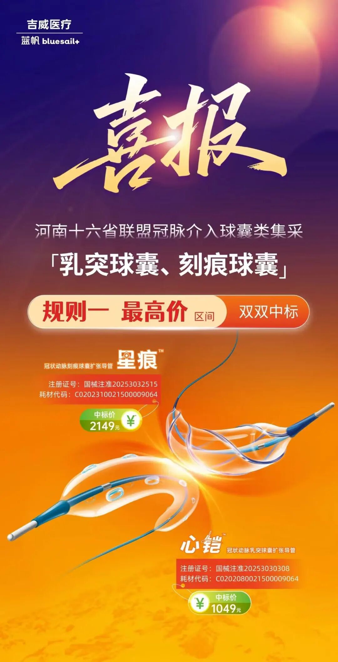 球囊的型号有哪些喜报！蓝帆医疗乳突球囊、刻痕球囊中标河南十六省联盟球囊集采_https://www.jmylbn.com_新闻资讯_第4张