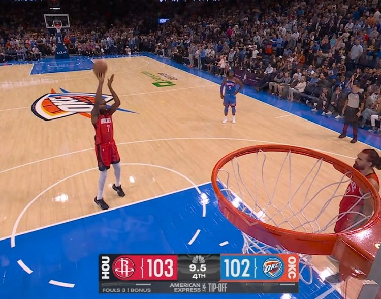 不是一两次了！KD揭幕战对阵雷霆也丢关键罚球 被拖进加时惜败