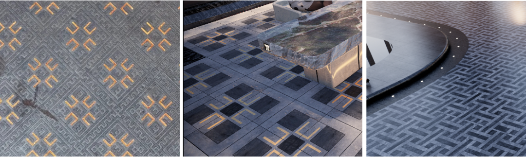 ▲黎锦新构：黎锦元素在景观中的应用