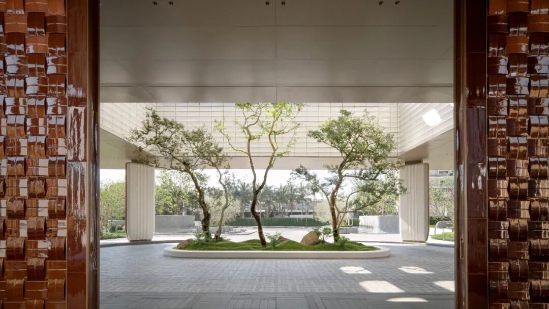 ▲两侧以竹编肌理还原海岛风情