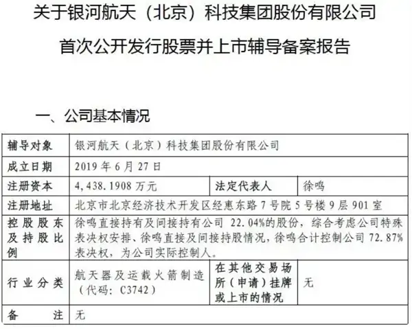 商业卫星独角兽银河航天启动IPO：创始人曾任猎豹移动总裁 雷军葛卫东都投了