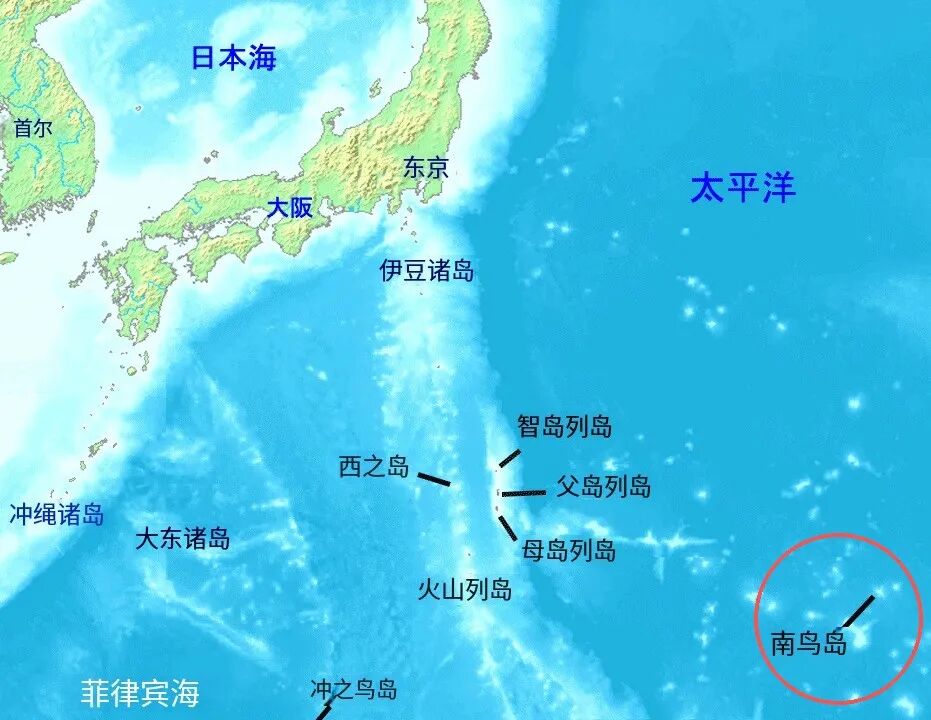 ▲南鸟岛地舆位置。