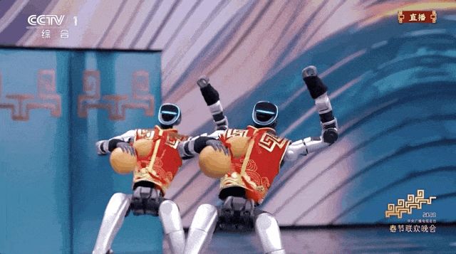 ▲马年春晚上机器人表演武术。图 / 网络