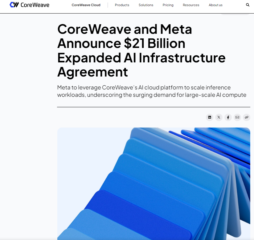 CoreWeave与Meta达成AI基础设施扩展协议|AI_新浪财经_新浪网