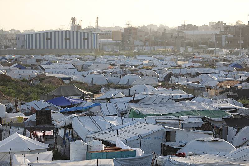 △当地时间4月8日，加沙地带中部努赛赖特难民营