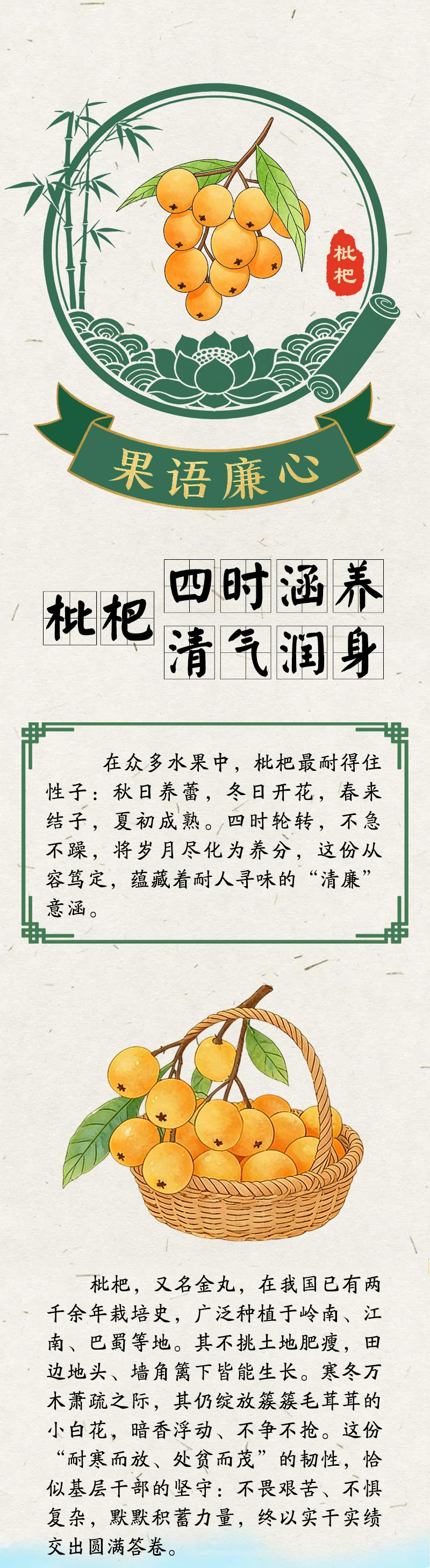 “果说”廉韵丨枇杷：四时涵养 清气润身