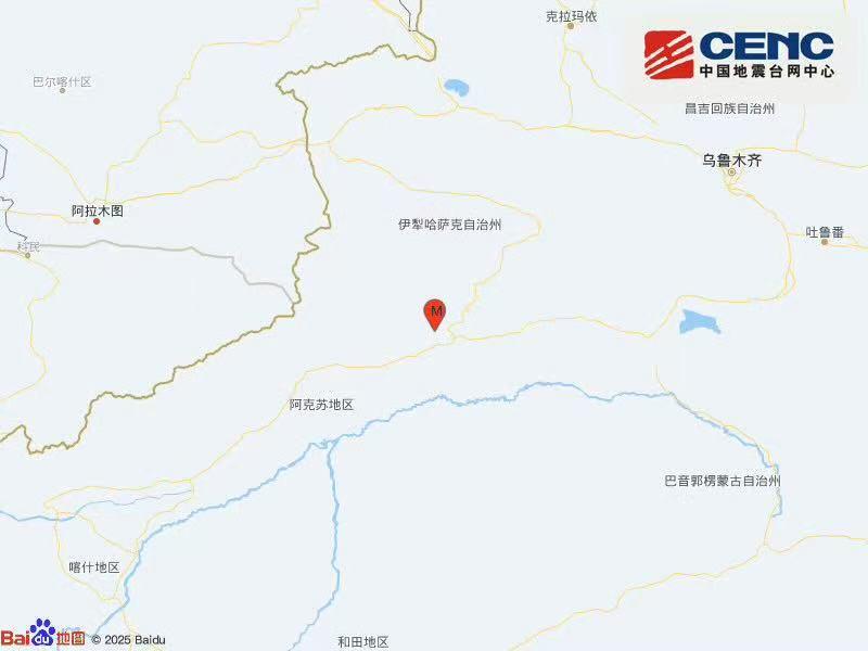 新疆阿克苏地区拜城县发生3.6级地震 震源深度12千米