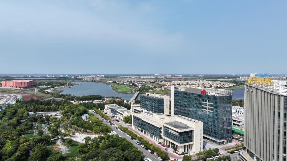 9月27日拍摄的中新天津生态城一景（无人机照片）。新华社记者 李然 摄