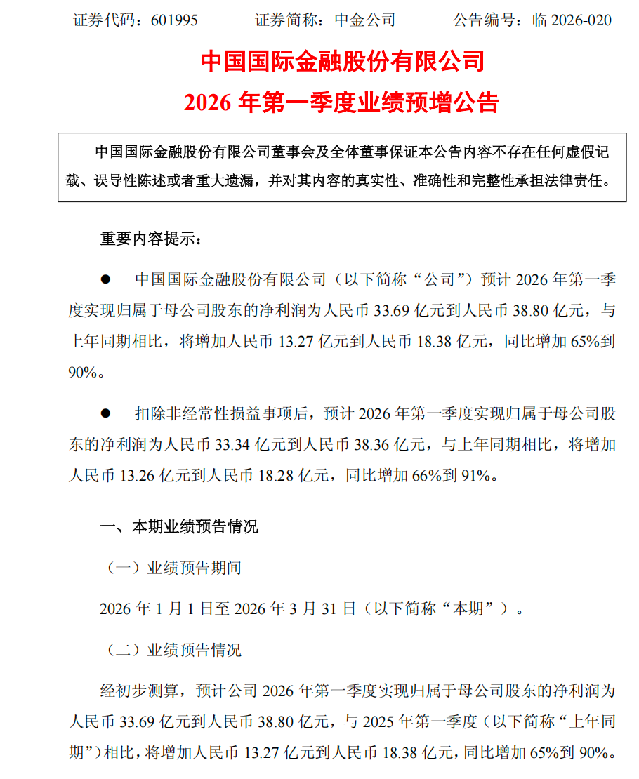 券商一季度业绩共振，中金也入列高增长，卖方研究看好反弹行情