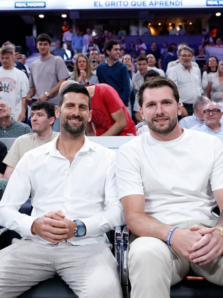 支持老东家！皇马晒东契奇和德约科维奇今日现场观战欧冠篮球比赛