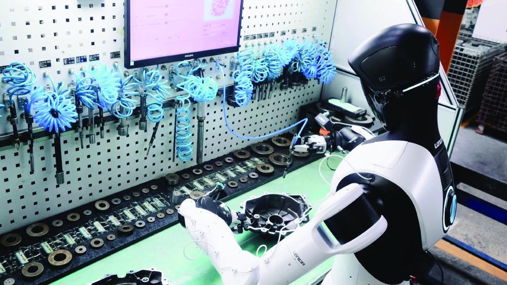 工作中的人形机器人