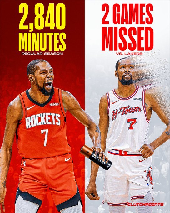 美媒：杜兰特常规赛出场时间第2 难得保持健康 季后赛却已缺席2场