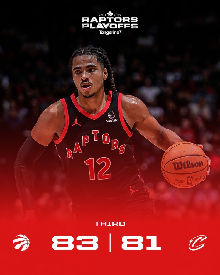 手抖了？猛龙官推半场海报出现83-81离谱比分乌龙 目前已删除