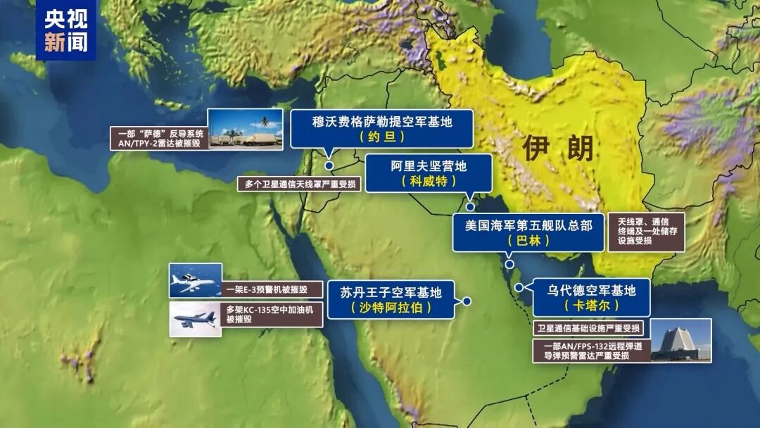 损失惨重！美国高端雷达系统、数十架飞机、仓库、指挥部、飞机机库和卫星通信基础被伊朗袭击