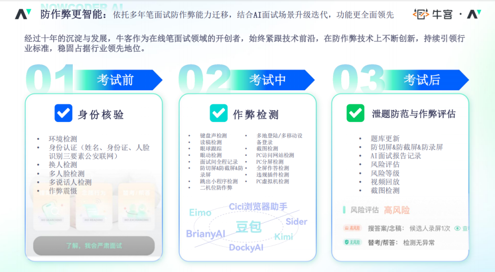 AI面试系统具备防作弊机制