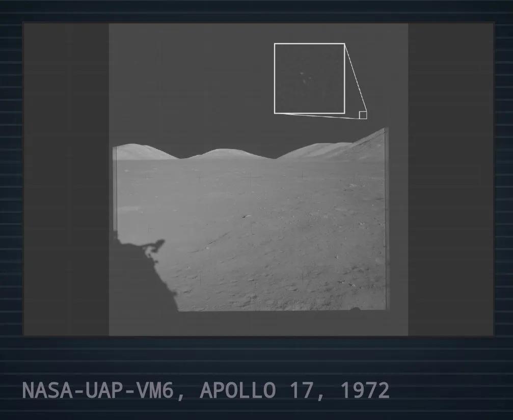 ▲阿波罗17号月球「三角光点」：NASA 1972年档案 