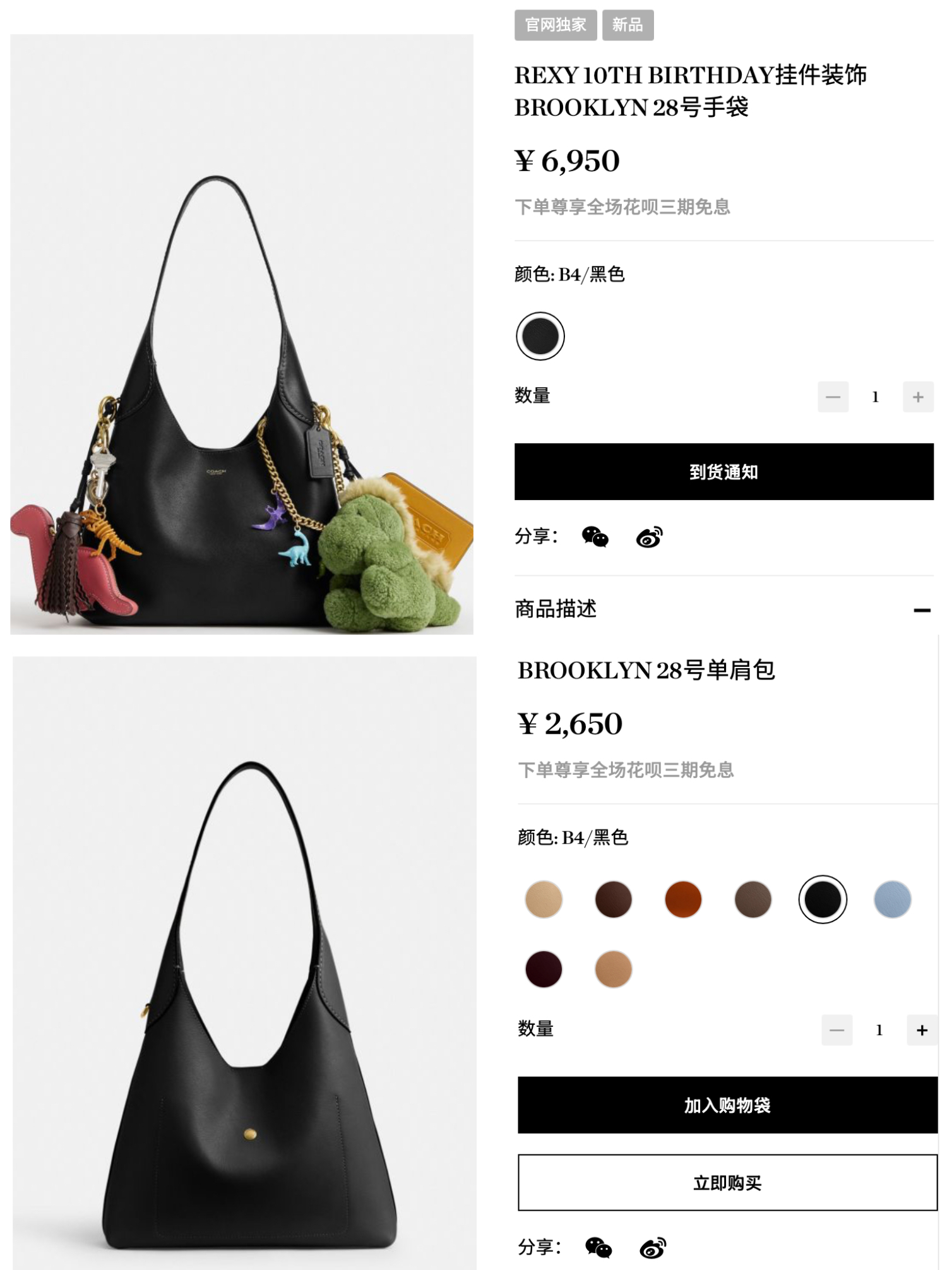 Coach官网截图