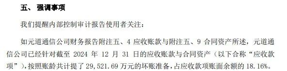 来源：元道通信内部控制审计报告