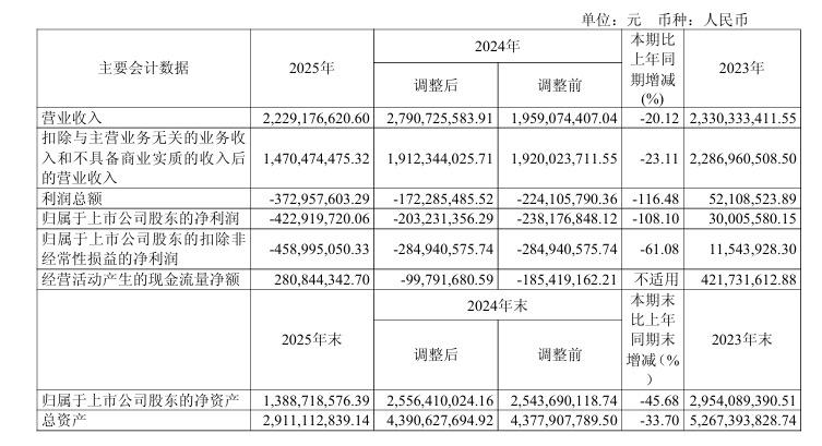 　　图1：2023年-2025年红豆股份主要会计数据。