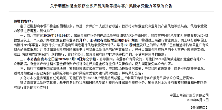 数据来源：工商银行官网，财联社整理