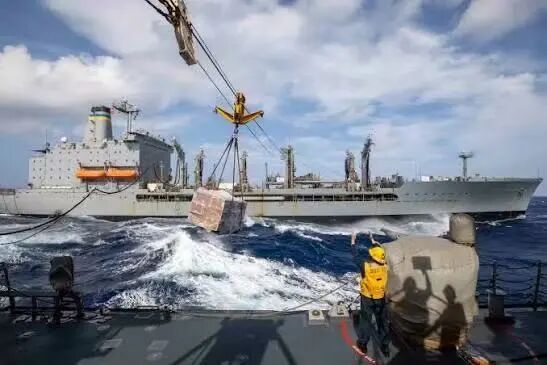 ▲ 美国海军海上补给作业现场（图源/ U.S. Navy）