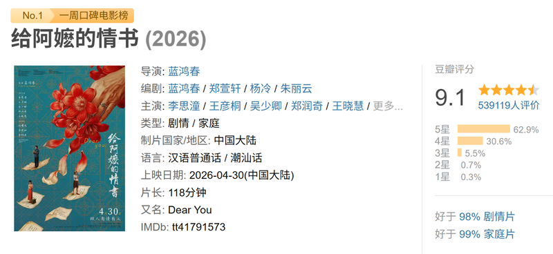 《阿嬷》影评丨从南枝的第一封信开始，流泪到结尾