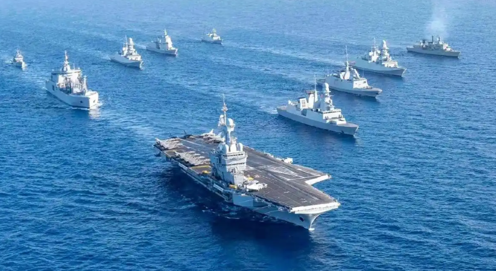 欧洲多国海军举行联合演习。