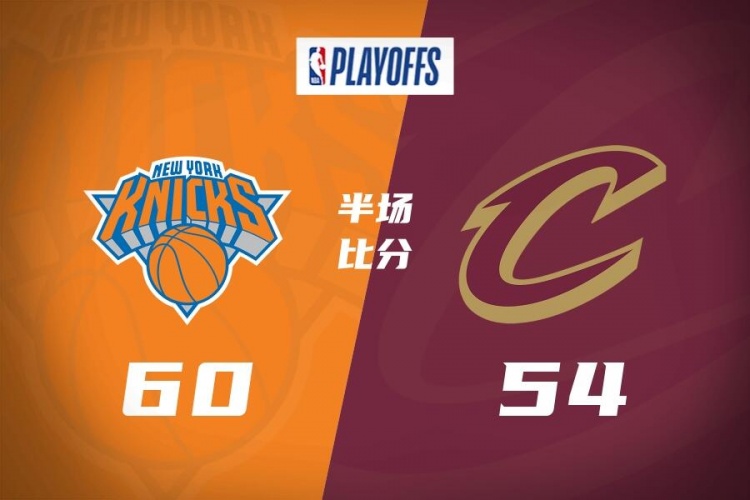 半场战报-尼克斯60-54领先骑士 阿努诺比13分&唐斯11分 哈登14分