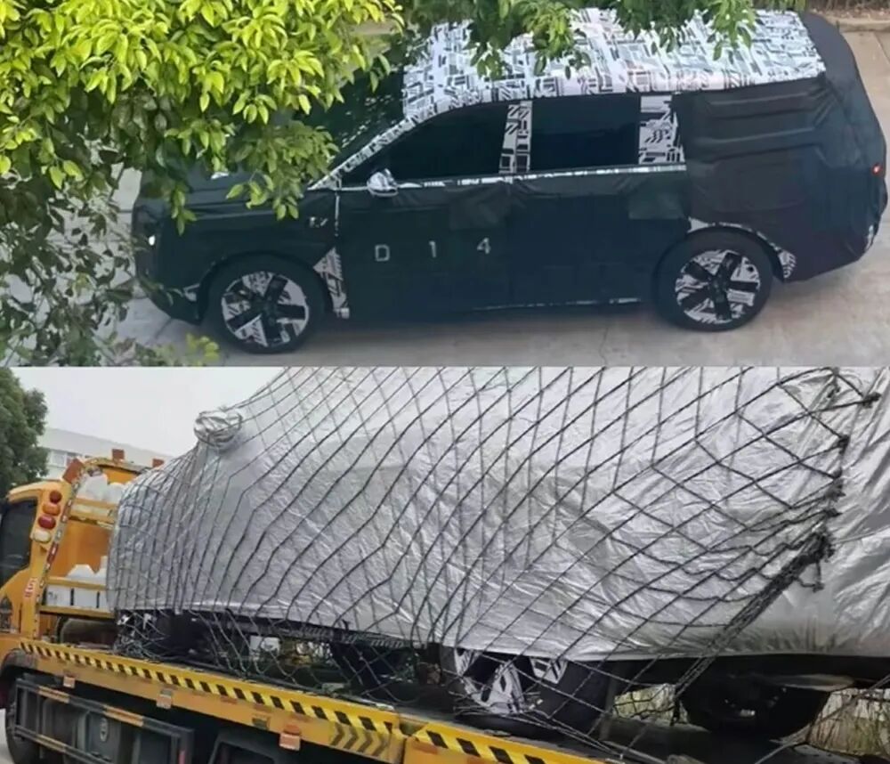 ▲2024年11月流传的小米首款增程车的谍照（图源网络）