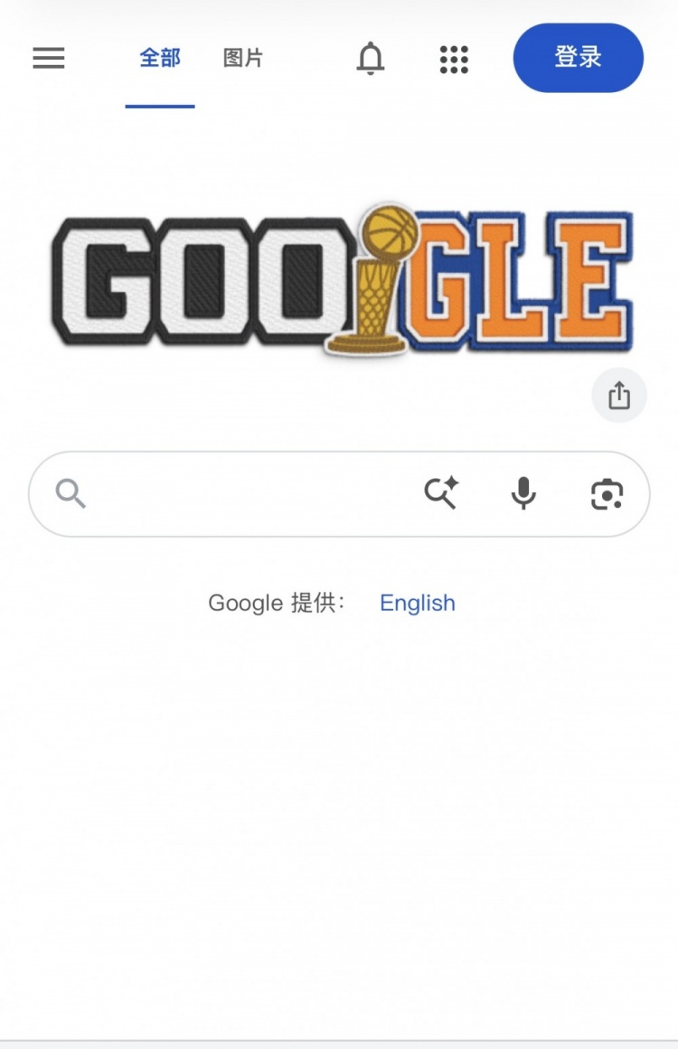马刺vs尼克斯！谷歌首页logo已经更新为NBA总决赛主题设计