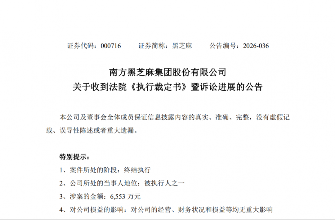 南宁市邕宁区法院出具的《执行裁定书》。图片源自深交所官网