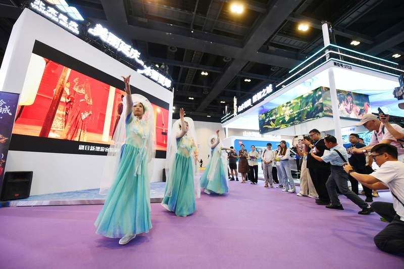 延庆展区现场展示精彩节目。新京报记者 陶冉 摄
