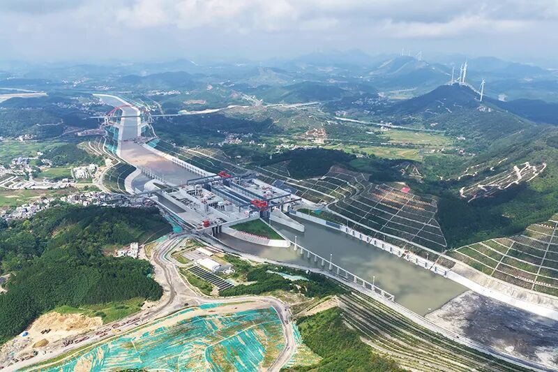 平陆运河马道枢纽充水现场。平陆运河集团供图