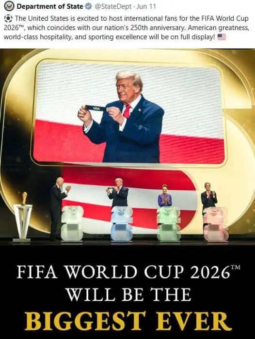 伊朗使馆发海报讽刺2026年世界杯是“战争杯”，系“有史以来最大灾难”