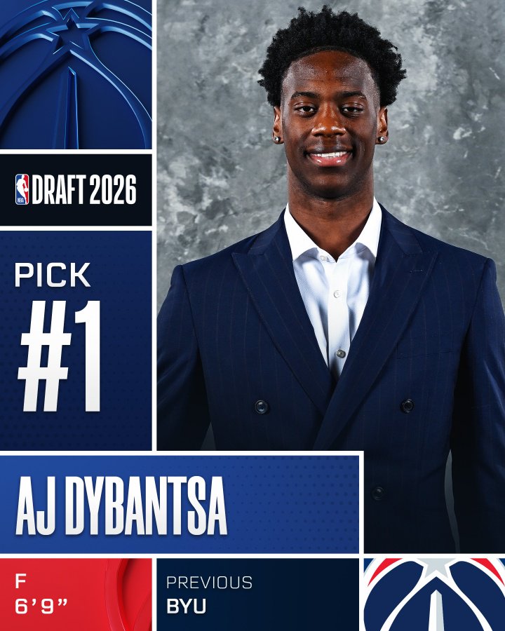 实至名归⭐NBA选秀大会：奇才用状元签选中AJ·迪班萨