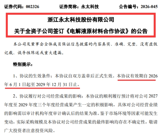 （永太科技公告截图）