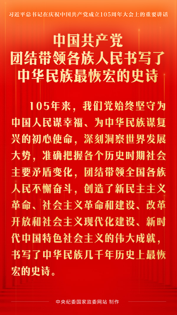 中国共产党团结带领各族人民书写了中华民族最恢宏的史诗