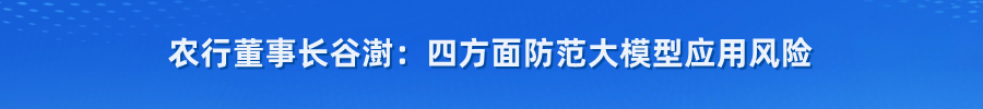 农行董事长谷澍：四方面防范大模型应用风险