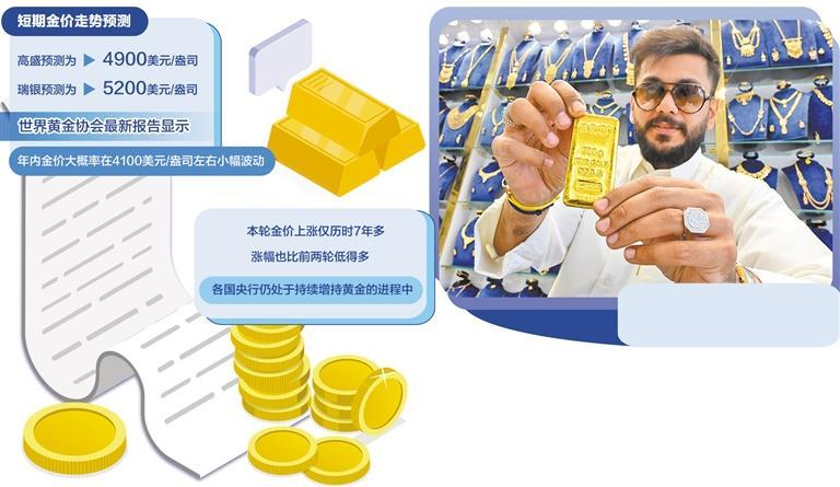 图为在科威特首都科威特城，一名男子在金店内展示500克的金条。（新华社发）