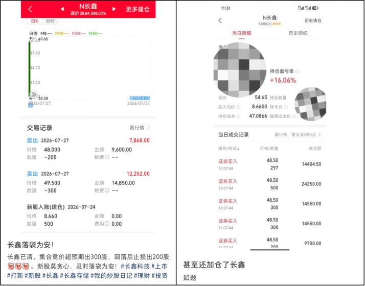 图为投资者的买入卖出情况 图源：网络