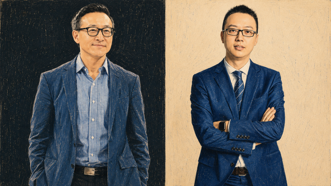 图：阿里巴巴集团主席蔡崇信（左），阿里巴巴集团CEO吴泳铭（右），图片由AI生成
