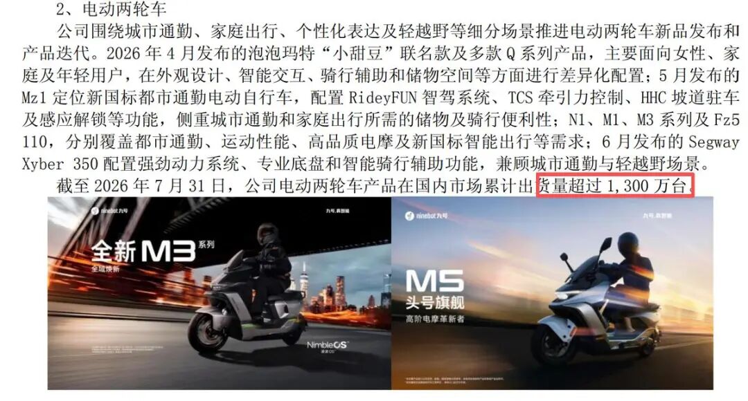 图源：九号2026半年报