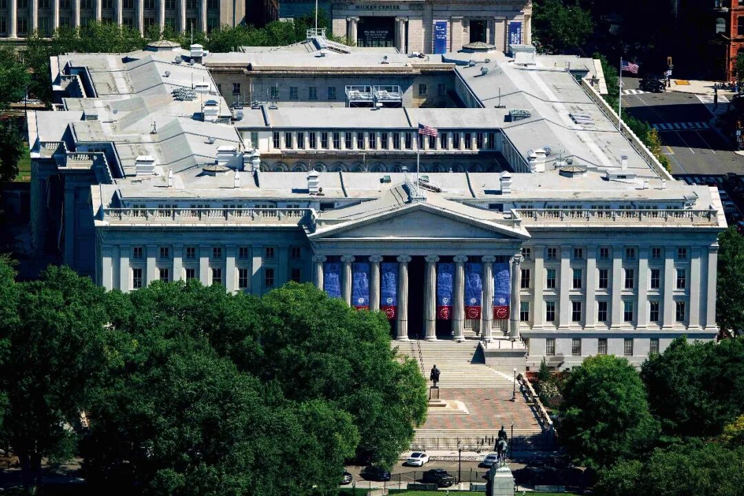 美国财政部大楼外景 图/视觉中国