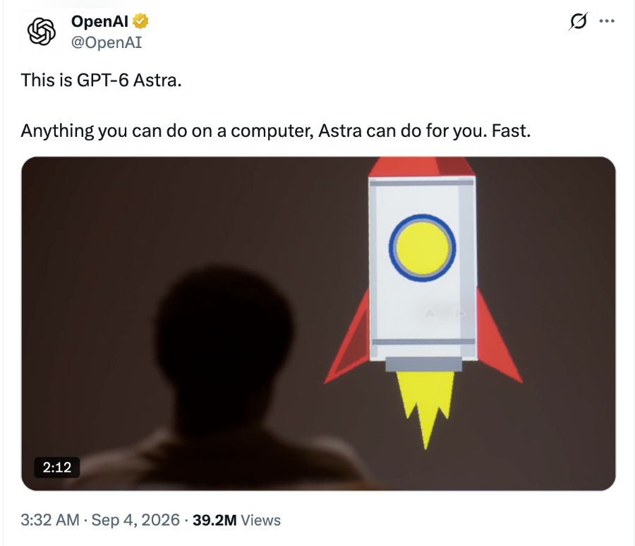 Tech Express | September 4, 2026 — OpenAI Launches GPT-6 Astra, Declares the AGI Era