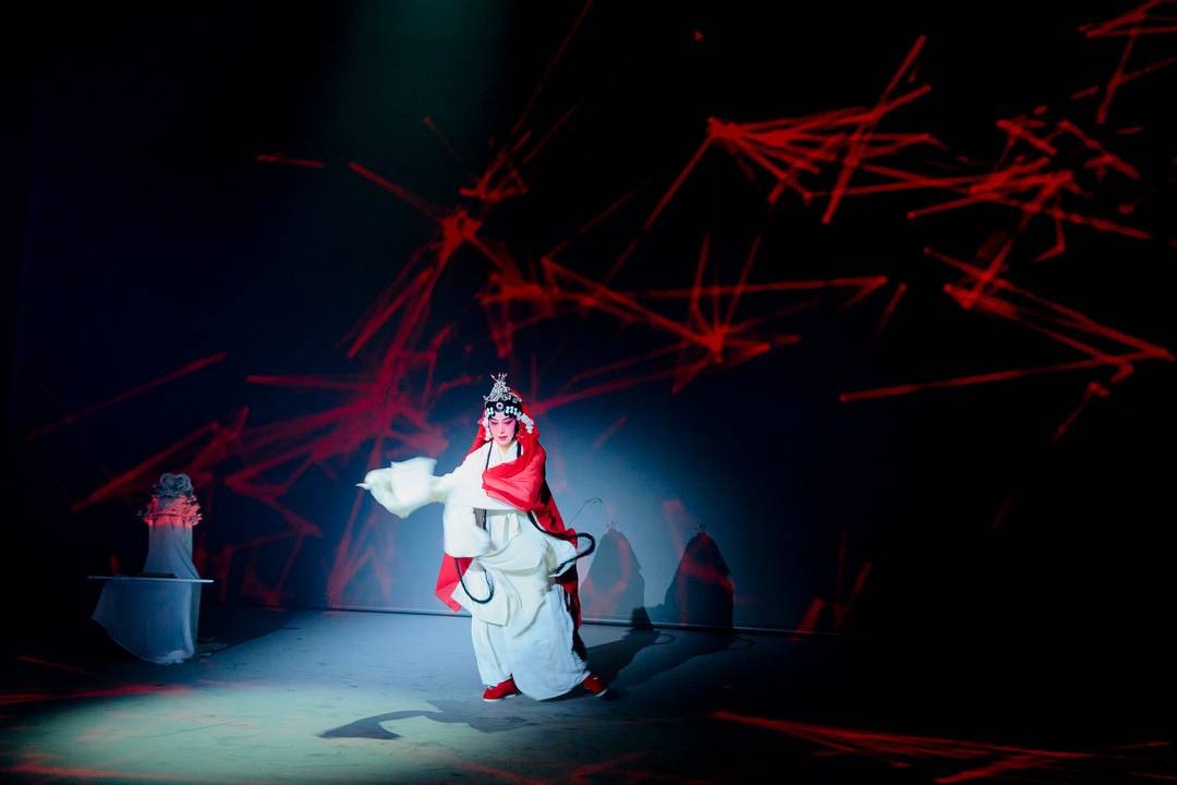 《戲曲金庸·笑傲江湖》此前演出劇照：孔愛萍飾演東方不敗