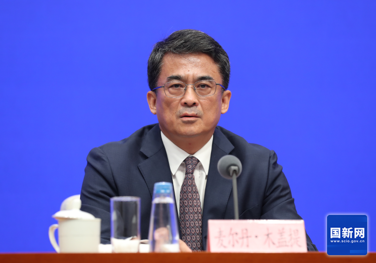 ▲农业农村部副部长麦尔丹·木盖提 图据国新网