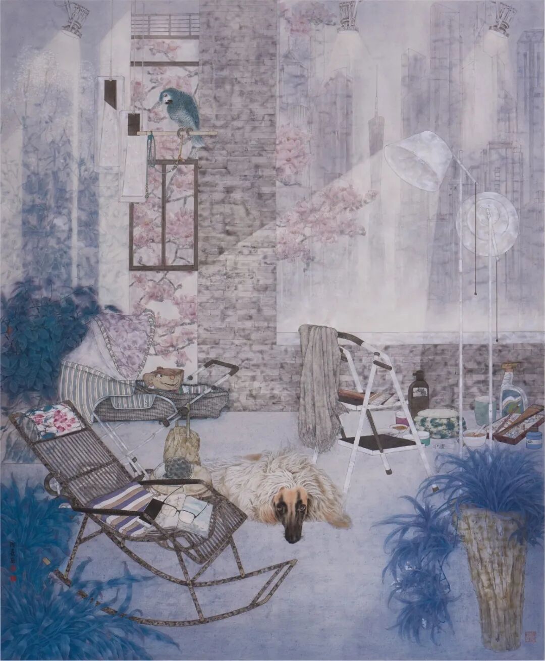 涂国喜《幸福生活》中国画 218×179cm