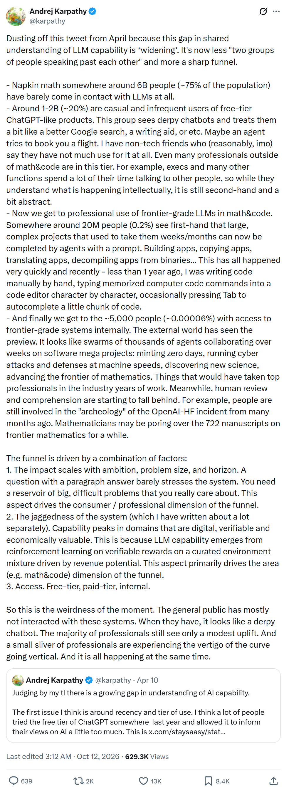 链接：https://x.com/karpathy/status/2109361546505966046